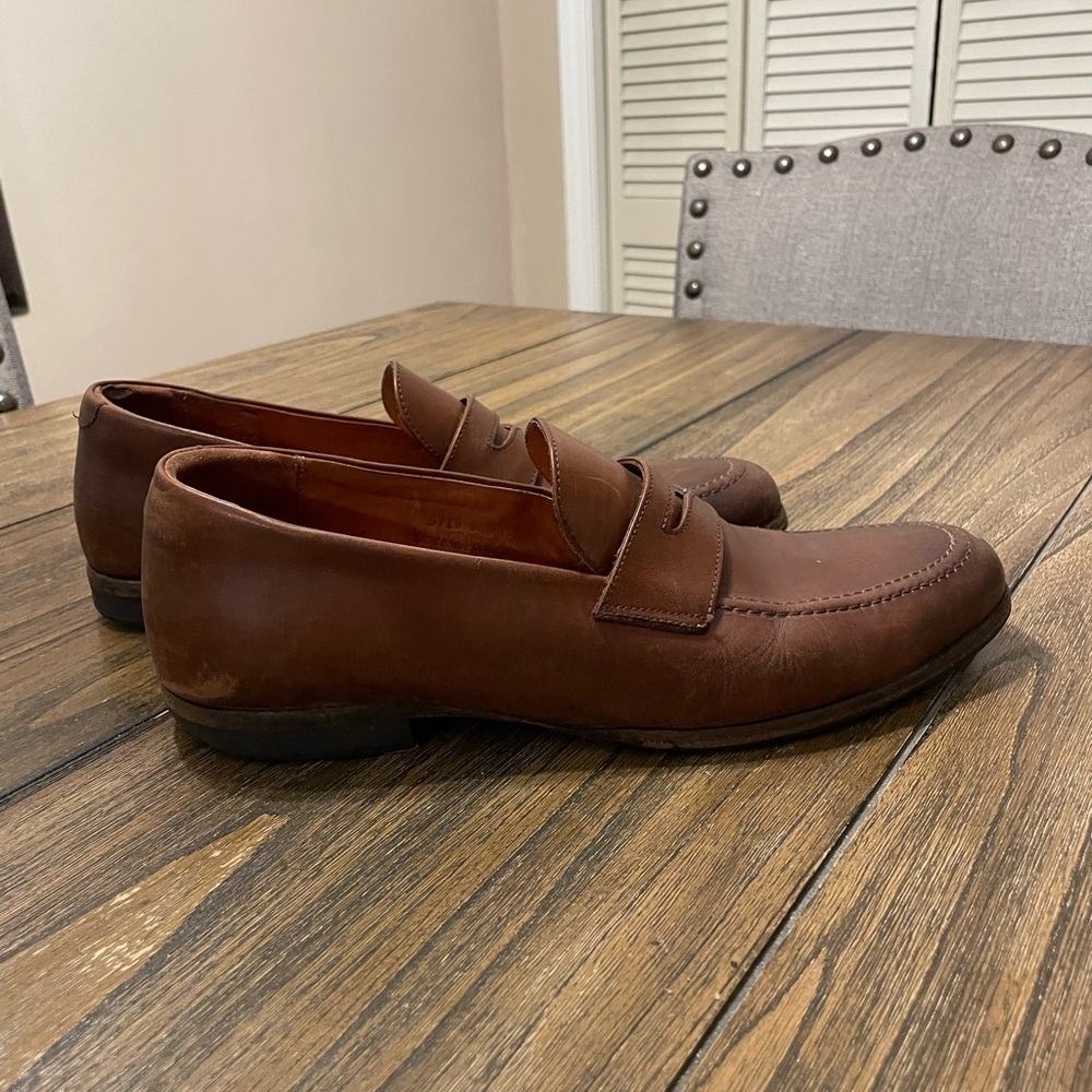 Wolf & Shepherd Ringer Loafer Men Shoe Size 9.5 Maple Calfskin Penny Loafer - Picture 4 of 13